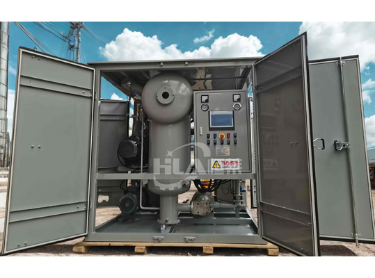 Machine de purification d'huile de transformateur pour débit élevé 600-18000L/heure en option, remorque mobile et tension 220V/380V/400V